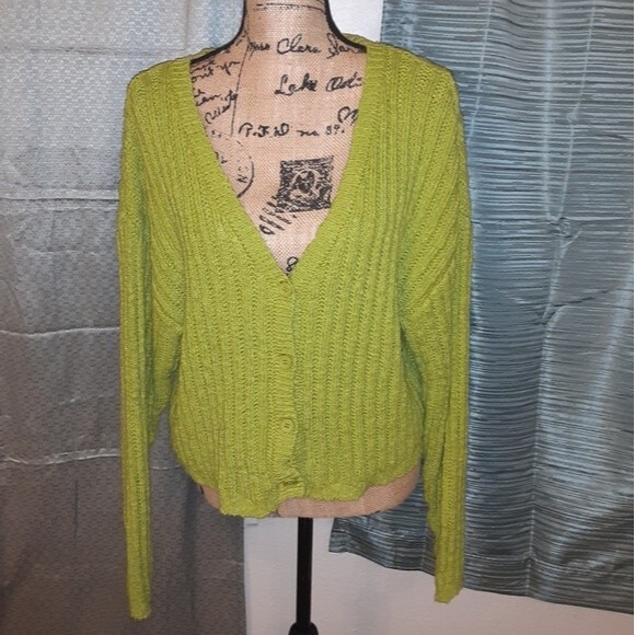 Forever 21 Hawthorn Green Juniors Large Button Cardigan NWT - Picture 7 of 8